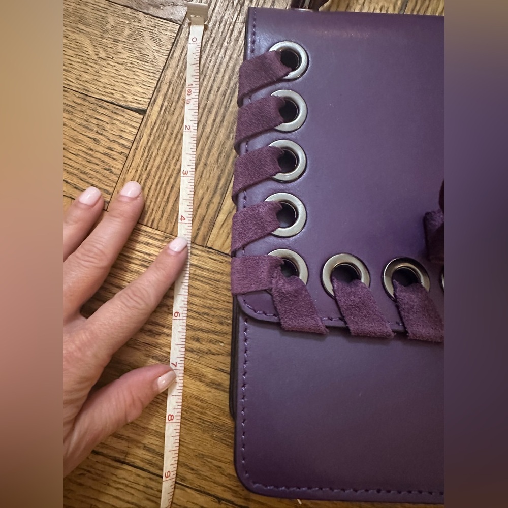 Purple Borse in Pelle Italian Leather Crossbody Purse - Picture 3 of 13